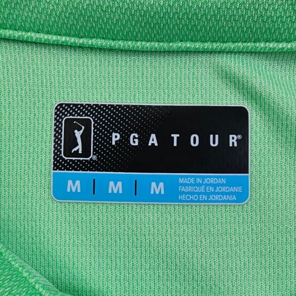 PGA‎ Tour Mens Polo Shirt Medium Green Golf Athletic Short Sleeve - Picture 6 of 10